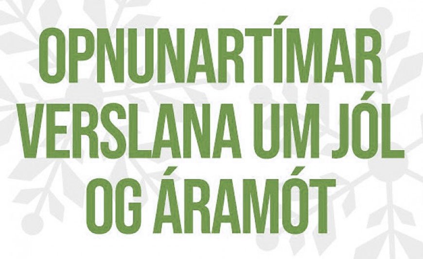 Opnunartímar verslana um jól og áramót