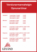 Opnunartími um verslunarmannahelgina