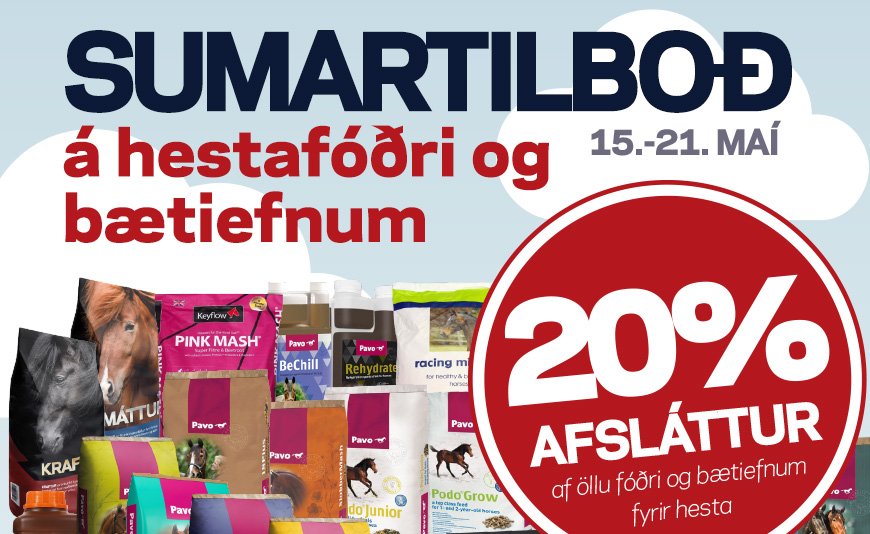 Sumartilboð á hestafóðri og bætiefnum
