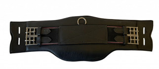 Leather girth with elastic