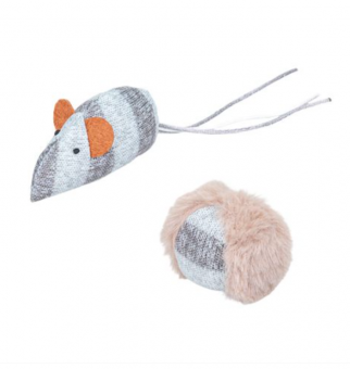 kattaleikfang prj.mús og bolti m/catnip 9cm/5.5cm