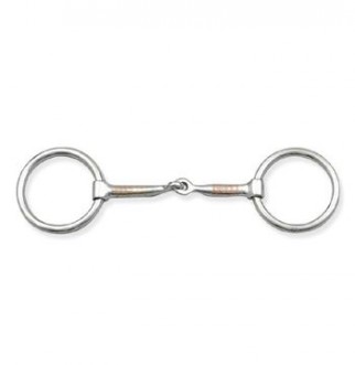 Loose ring snaffle with copper inlays