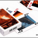 Playing cards with volcano pictures
